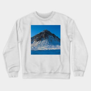 Snowy Buachaille Etive Mor in the Highlands of Scotland Crewneck Sweatshirt